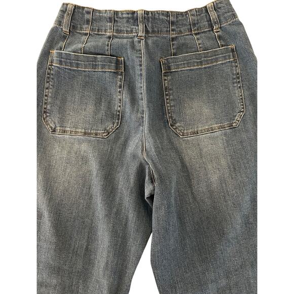 Habitat Clothes To Live In Jeans SZ4 Womens Wide Leg High-Rise Cropped Stretch - Picture 6 of 12